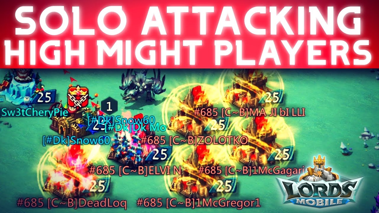 Lords Mobile| SOLO ATTACKING HIGH MIGHT PLAYERS - KVK