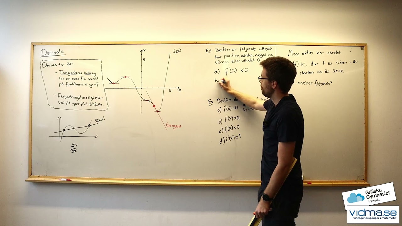 Matematik 3. BEGREPPET DERIVATA. Mycket viktig genomgång!
