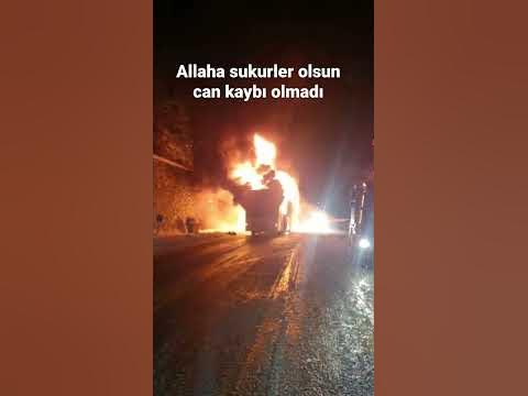 Rize'den geçici görev için malatyaya kolluk kuvveti taşıyan otobüs zigana dağında alev aldı #yangın