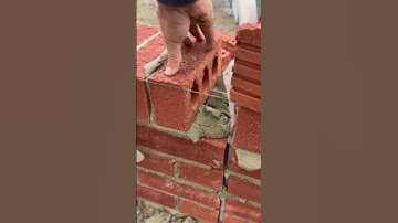 the process of installing red bricks is very easy #construction #brick #popular #viralshorts #shorts