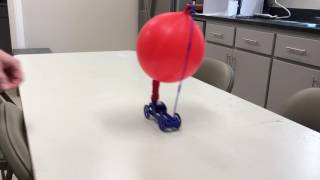 3D Printed Single Cylinder Air Engine Balloon Powered Rolling Chassis