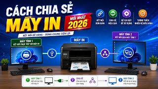 cách chia sẽ máy in mới nhất 2026 trên win 11, win 10