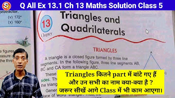 Q All Ex 13.1 Maths Class 5 Ch 13 Triangles and Quadrilaterals Saraswati Shishu Mandir
