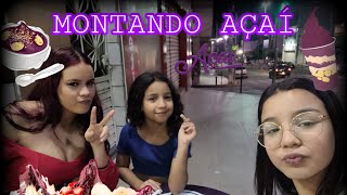 montando meu açai na açaiteria