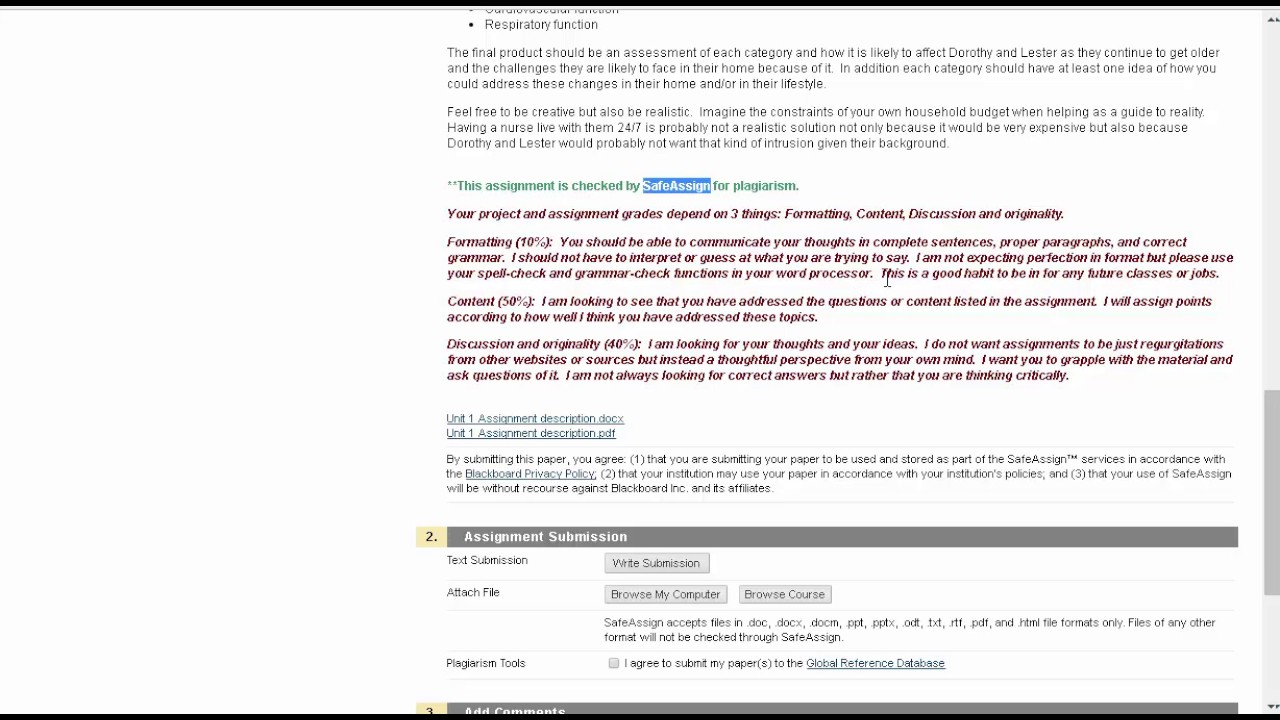 DMACC BIO 260 How to submit an assignment in blackboard YouTube