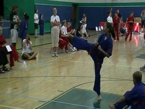 Katelyn Matt performs Freedom form at karate tourn...