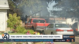 Summer heat affects firefighters working in the field