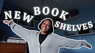 Organizing my NEW Bookshelves! + bookshelf tour!💗