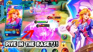 AGGRESSIVE SOLO KAGURA GAMEPLAY IN RANK WITH LADY PARASOL'S SKIN! 🌸 DIVING INTO ENEMY'S BASE!🤯 |MLBB
