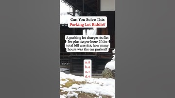 Can you solve this parking lot riddle #shorts #riddlemathzone #maths