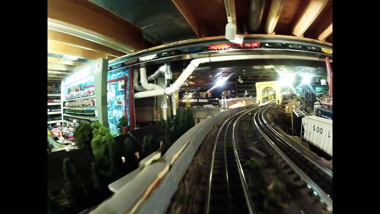 Train ride on Frank Battaglia's high rail layout