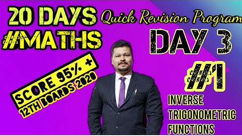 #1 | DAY 3 | INVERSE TRIGNOMETRIC FUNCTIONS | 12th BOARDS | BULLET CONCEPTS | QRP | URBANVIDYA