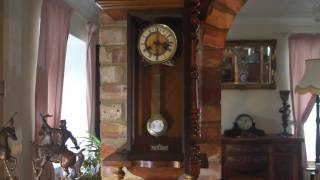 Antique Large DGMS Junghans Regulator Oak 8-Day  Wall Clock with Chimes