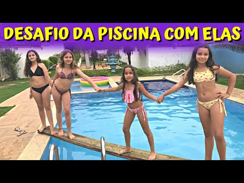 DESAFIO DA PISCINA COM AS MENINAS  NA PONTE