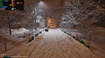 4K Unreal 5.1 Engine. Winter Walk Demo. Morning and Night 4090 RTX