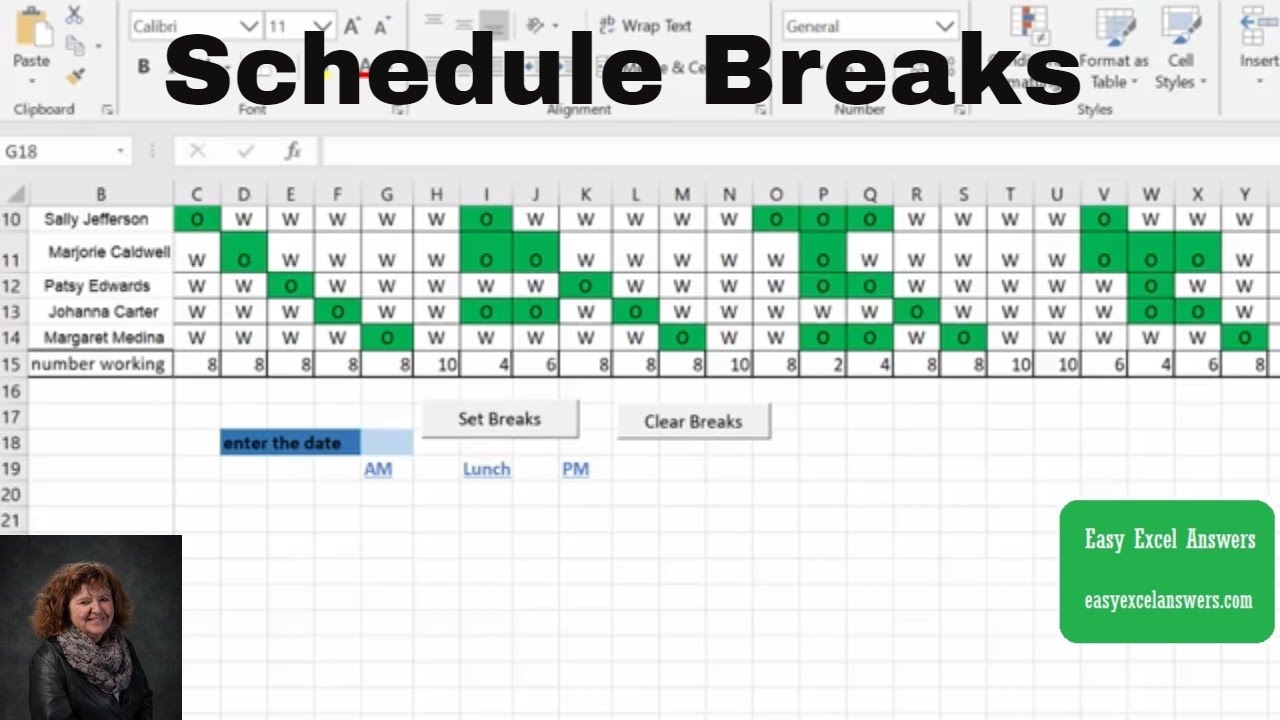 How To Schedule Breaks From Your Schedule In Excel YouTube