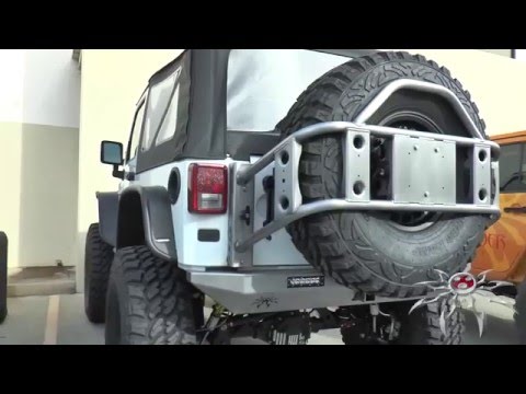 Installation: Poison Spyder Jeep JK Body Mounted Tire Carrier - YouTube