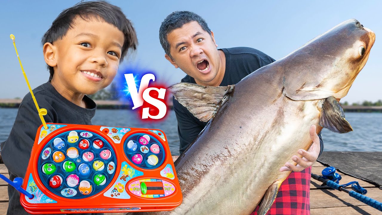 ตกปลาของเล่น VS ตกปลาของจริง | พี่ปลื้ม