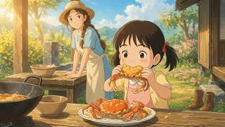 Making Hairy Crab Roe Sauce & Giant Seafood Platter 🥢 Nature's Gift | Ghibli-Warm ASMR screenshot 3