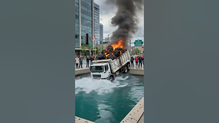 5 Ton Dump Truck Catches Fire, Jumps into Water to Survive #truck #burning #fire #shorts #viral