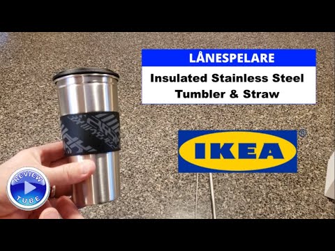 LÅNESPELARE Insulated tumbler w lid and straw, black - IKEA