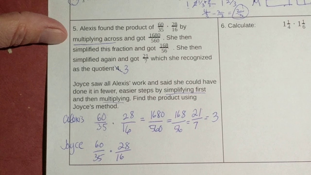 Fraction Test Form A 5 6 YouTube