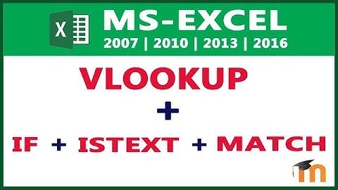 EXCEL 2013 Tutorial 121 in HINDI - VLOOKUP  with IF, ISTEXT, and  MATCH  function