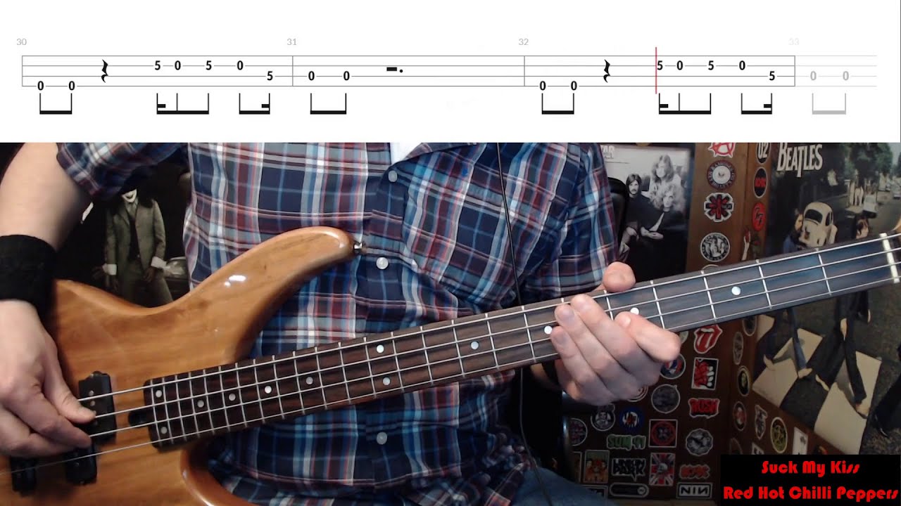 Suck My Kiss by Red Hot Chili Peppers - Bass Cover with Tabs Play-Along