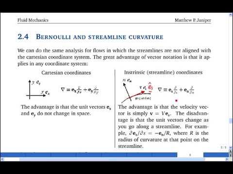 2.4 Benoulli's equation and streamline curvature 