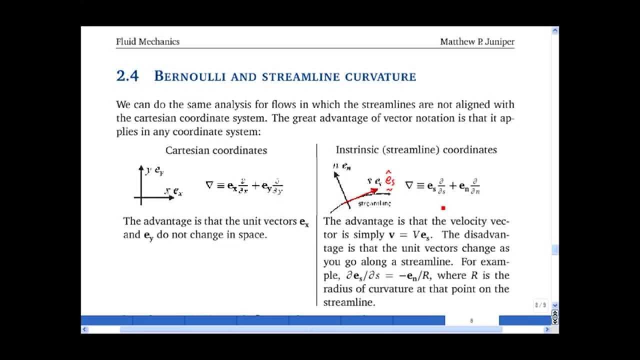 2.4 Benoulli's equation and streamline curvature 