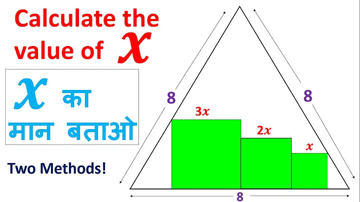 Find the value of X if there are 3 Squares inside an Equilateral Triangle | Mathematic Puzzle solve