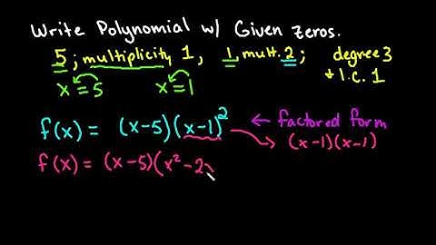 Write a Polynomial with Given Zeros and Multiplicity