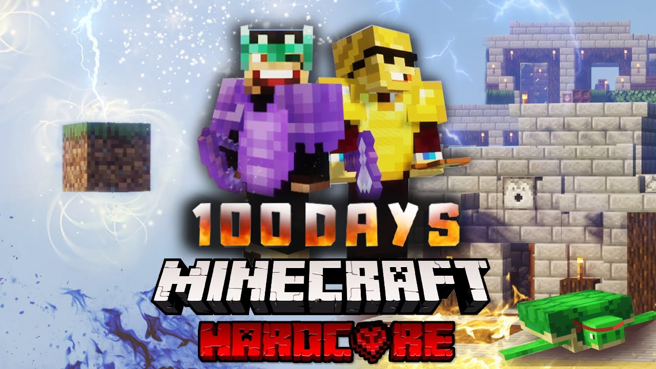 I Survived 100 Days in Minecraft on ONE BLOCK in Hardcore Minecraft .. Here's what happened