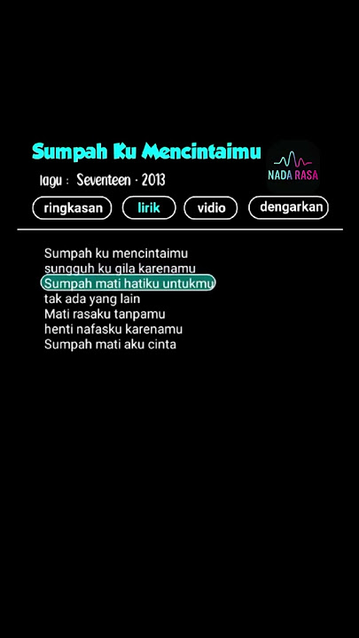 SUMPAH KU MENCINTAIMU SUNGGUH KU GILA KARENA MU || Lagu Viral Tiktok #liriklagu #lyrics #shorts