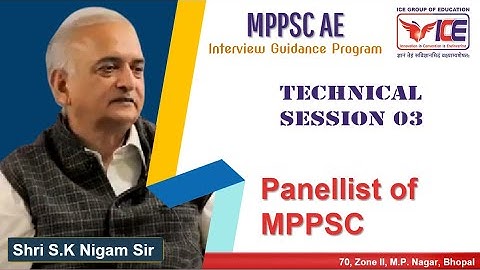 MPPSC AE Interview (Technical Lecture 03) by Shri S. K. Nigam Sir, Retd. Eminent Engineer MP Govt.