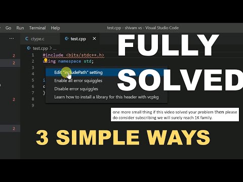 Include Path Error in VS code while running c cpp codes | 3 Ways to solve it completely.