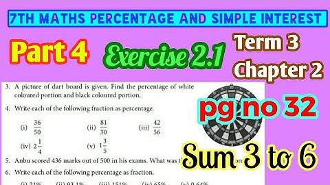 7th std Maths-Term 3-chapter 2 percentage and simple Interest Exercise 2.1(sum3 to 6)pg no 32-part 4