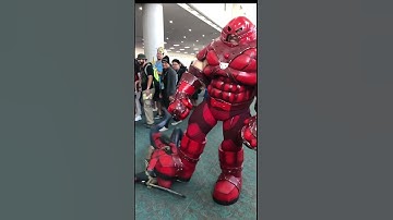 How I greet Deadpool when I see him   #cosplay #marvelcosplayer #deadpool #juggernaut #cosplayer