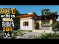MODERN SMALL HOUSE DESIGN  9X10(90SQM) 2 BEDROOM