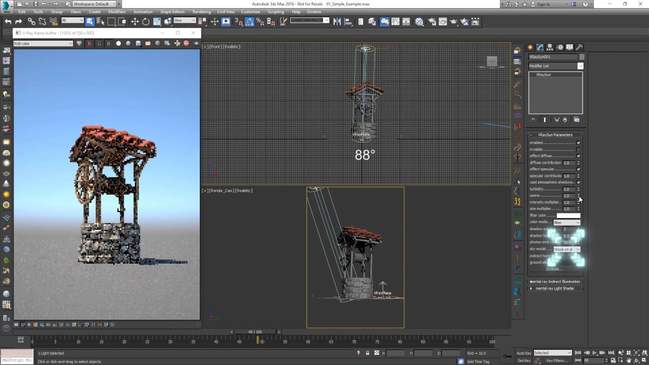 V Ray For 3ds Max Quick Tutorial Sun And Sky Youtube