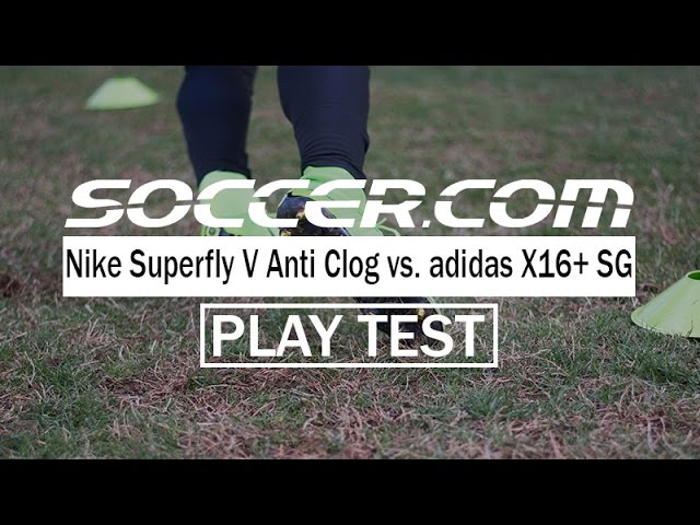 detaljer Avenue slack Play Test Review: adidas X 16+ Purechaos SG vs. Nike Mercurial Superfly V Anti  Clog - YouTube