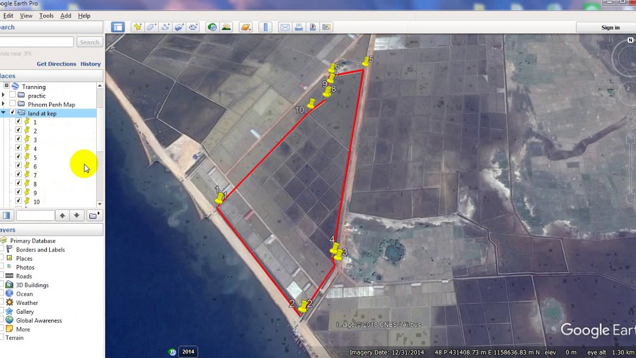 Google earth Pro: how to fin land location on map #5 - YouTube