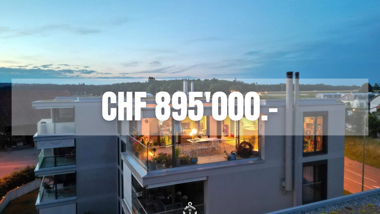 Exklusive Tour durch eine luxuriöse 2.5-Zimmer Wohnung mit Dachterrasse in Eglisau, Zürich, Schweiz