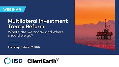 Multilateral Investment Treaty Reform: Where are we today and where should we go?