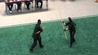 Shaolin Kung Fu 2 man staff set eric&julie
