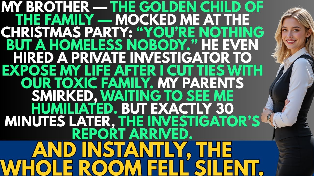 My brother mocked me at the Christmas party “You’re just homeless ”But only 30 minutes later…