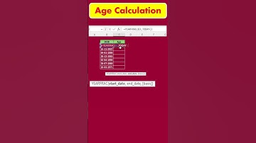🔥Excel Hacks: Age Calculation Using Yearfrac🔥#shorts