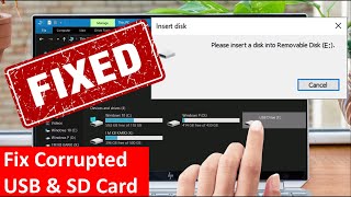 how to fix corrupted usb drive or sd card in windows computer | fix corrupted unreadable usb flash