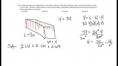 Calculus Optimization Problem (Minimum Surface Area on a Box With No Top)