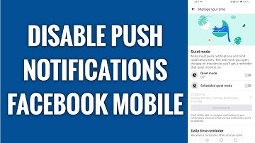 How To Disable Push Notifications On Facebook Mobile